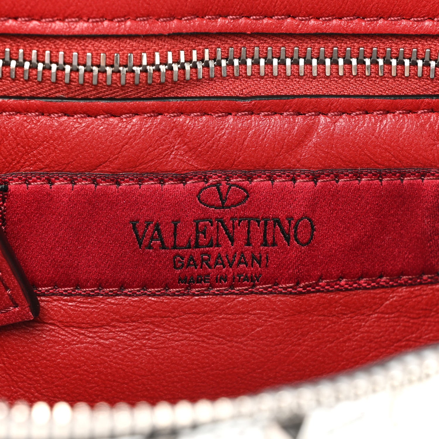 Valentino Garavani Metallic Craquele Nappa Rockstud Spike Belt Bag 105 42 Silver 6 of 12