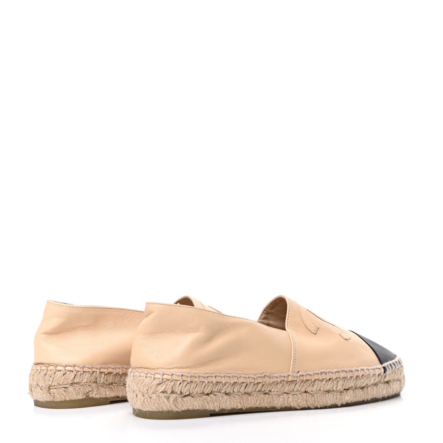 Chanel Lambskin CC Espadrilles 36 Beige Black 4 of 7