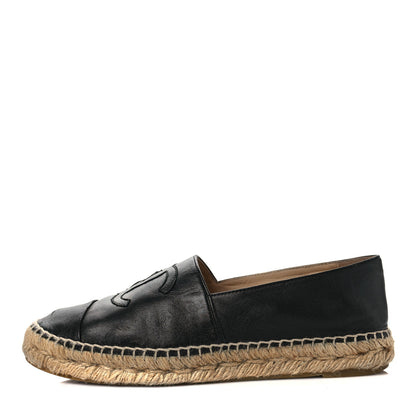Chanel Lambskin CC Espadrilles 38 Black 1 of 9