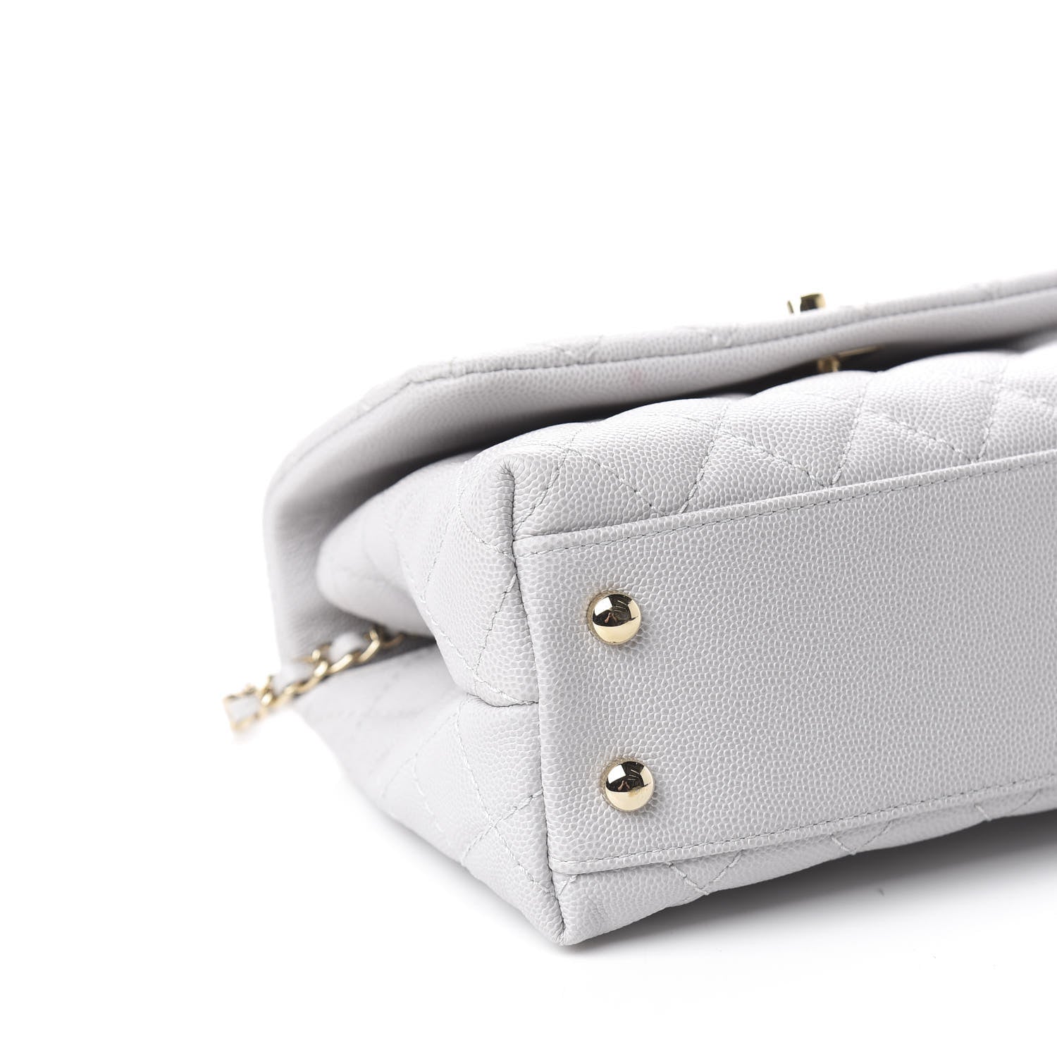 Chanel Caviar Quilted Mini Coco Handle Flap Light Grey 9 of 13