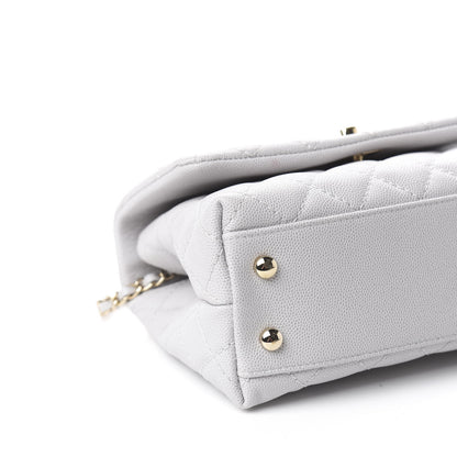 Chanel Caviar Quilted Mini Coco Handle Flap Light Grey 9 of 13