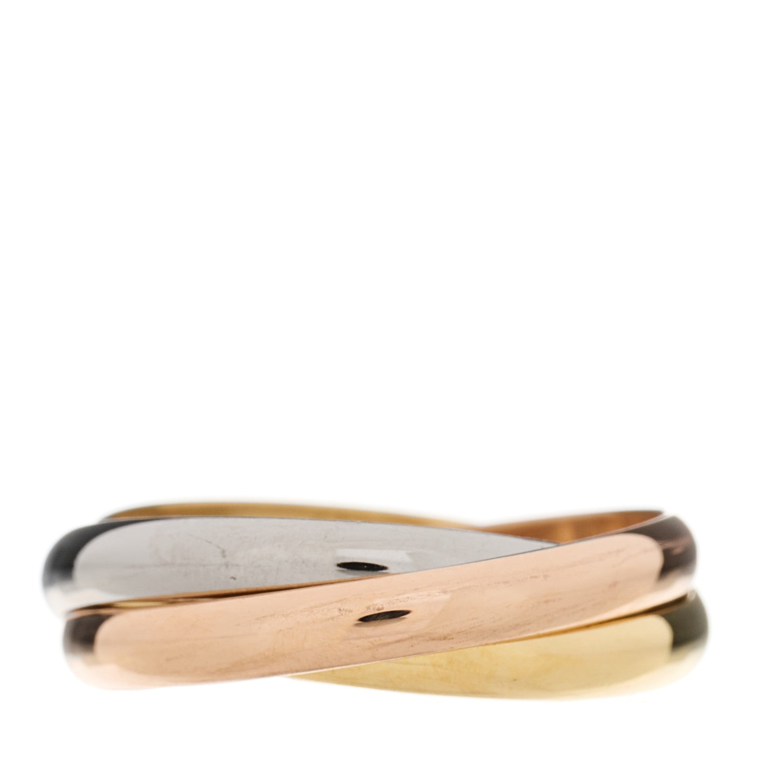 Cartier 18K Pink Yellow White Gold Small Trinity Ring 58 8.25 3 of 9