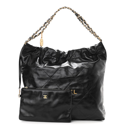 Chanel Shiny Calfskin Quilted Chanel 22 Black 2 of 11
