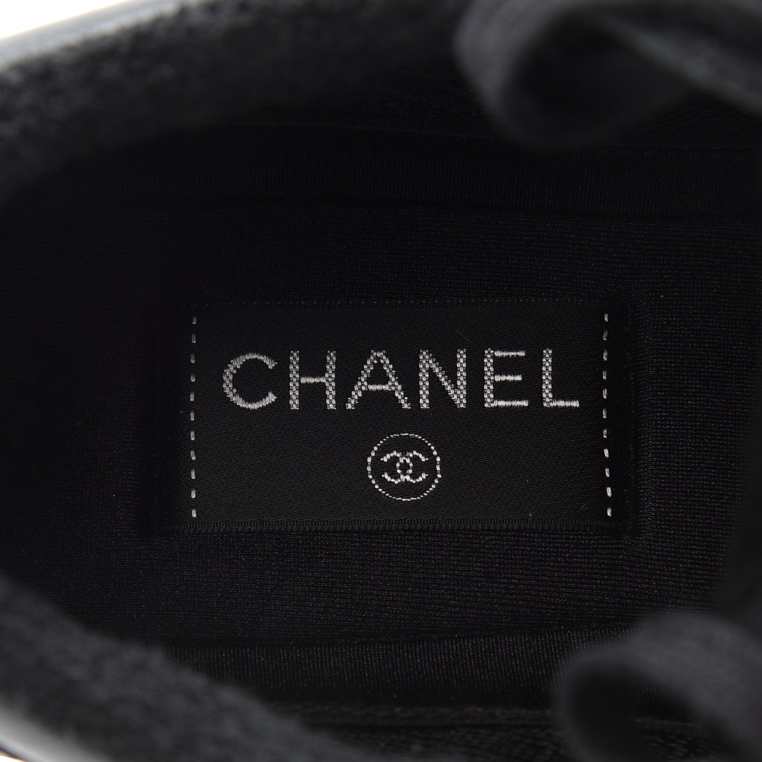 Chanel Fabric Calfskin Suede CC Sneakers 38.5 Black 7 of 8