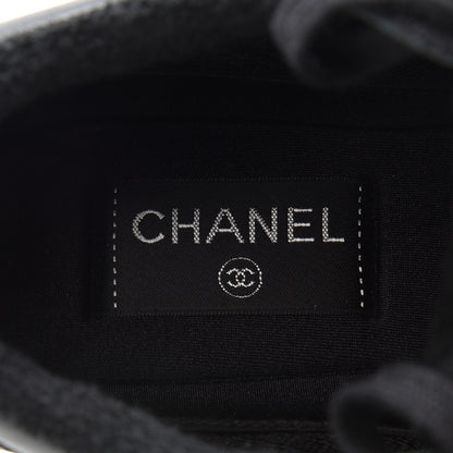 Chanel Fabric Calfskin Suede CC Sneakers 38.5 Black 7 of 8