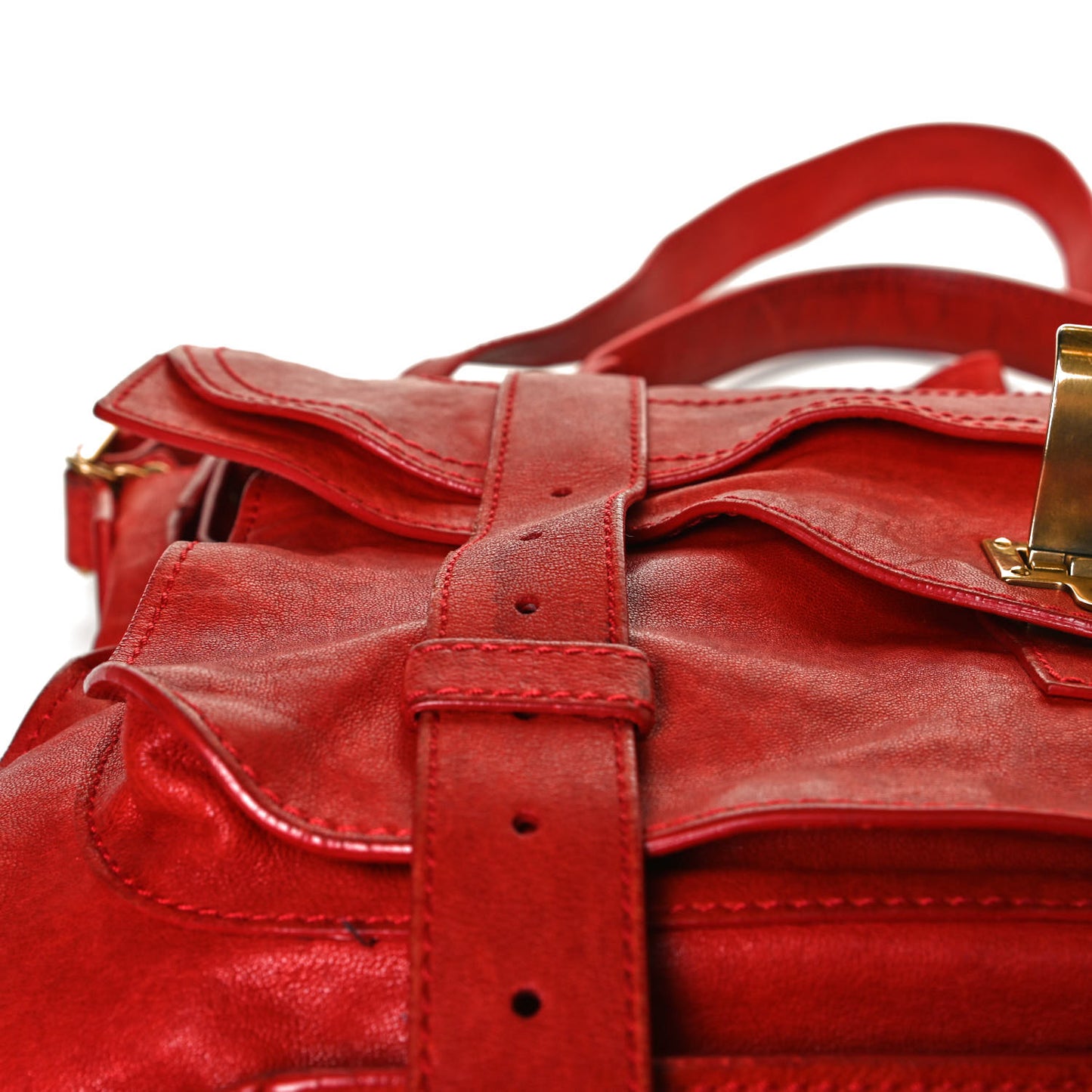 Lambskin PS1 Extra Large Satchel Lipstick Red