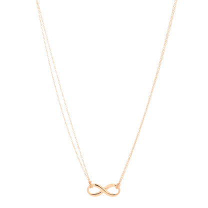 Tiffany 18K Rose Gold Infinity Double Chain Pendant Necklace 1 of 3