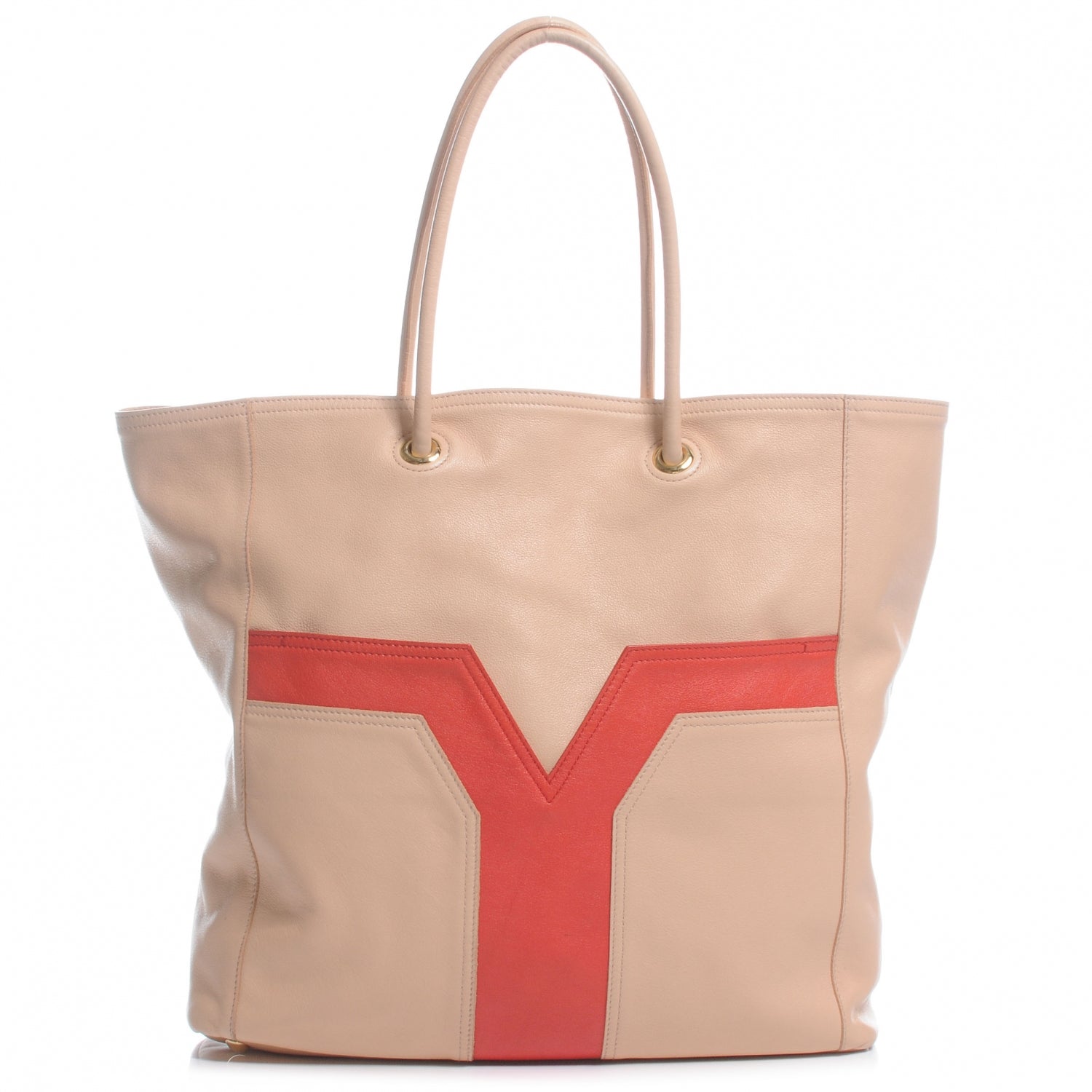 Saint Laurent Calfskin Lucky Chyc Tote Beige 1 of 7
