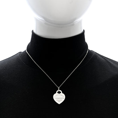 Tiffany Sterling Silver Enamel Medium Return To Tiffany Heart Pendant Necklace Blue 2 of 4