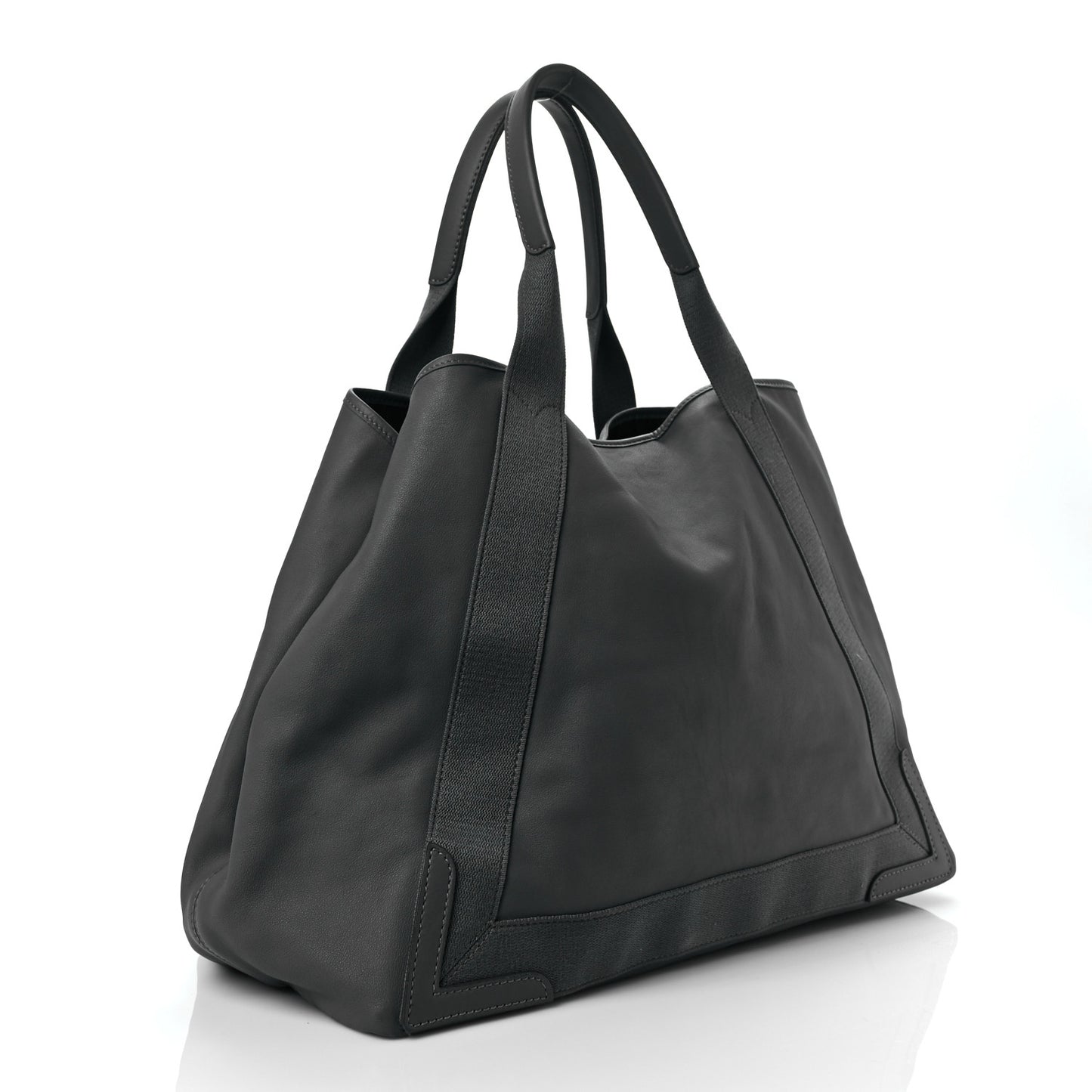 Calfskin Cabas M Shoulder Bag Gris Fossile
