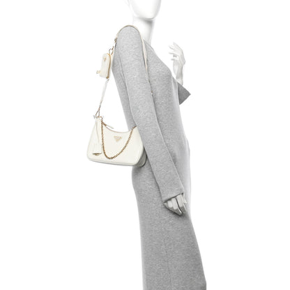Prada Saffiano Re-Edition 2005 Shoulder Bag White 2 of 12