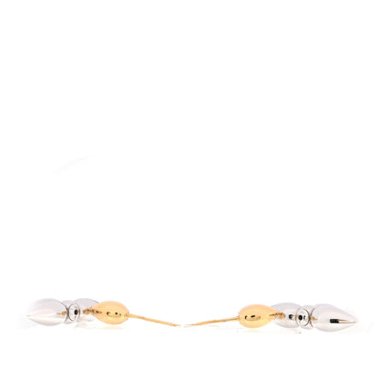 Louis Vuitton Metal Louisette Earrings Silver Gold 3 of 4