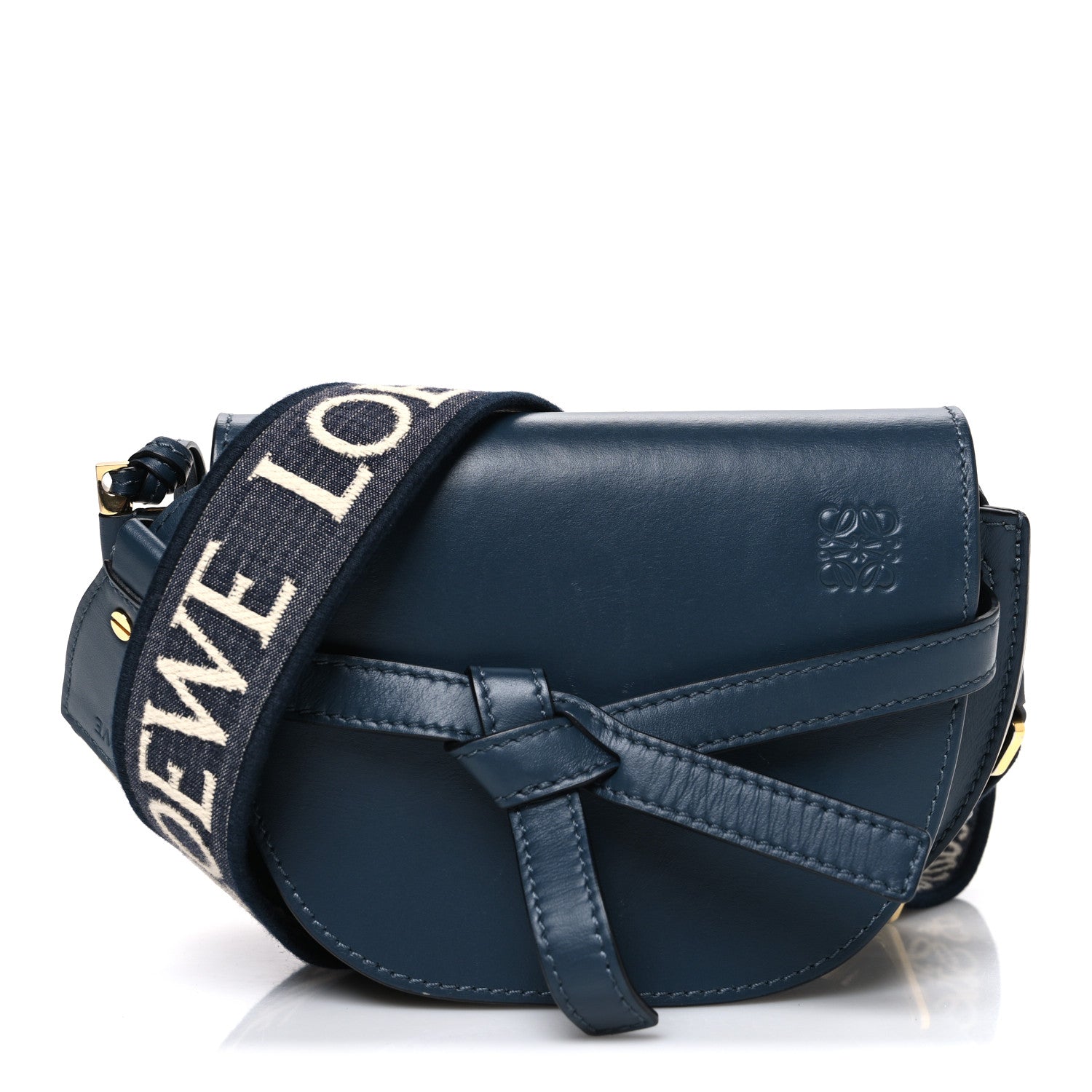 Loewe Calfskin Jacquard Mini Gate Crossbody Bag Onyx Blue 1 of 11