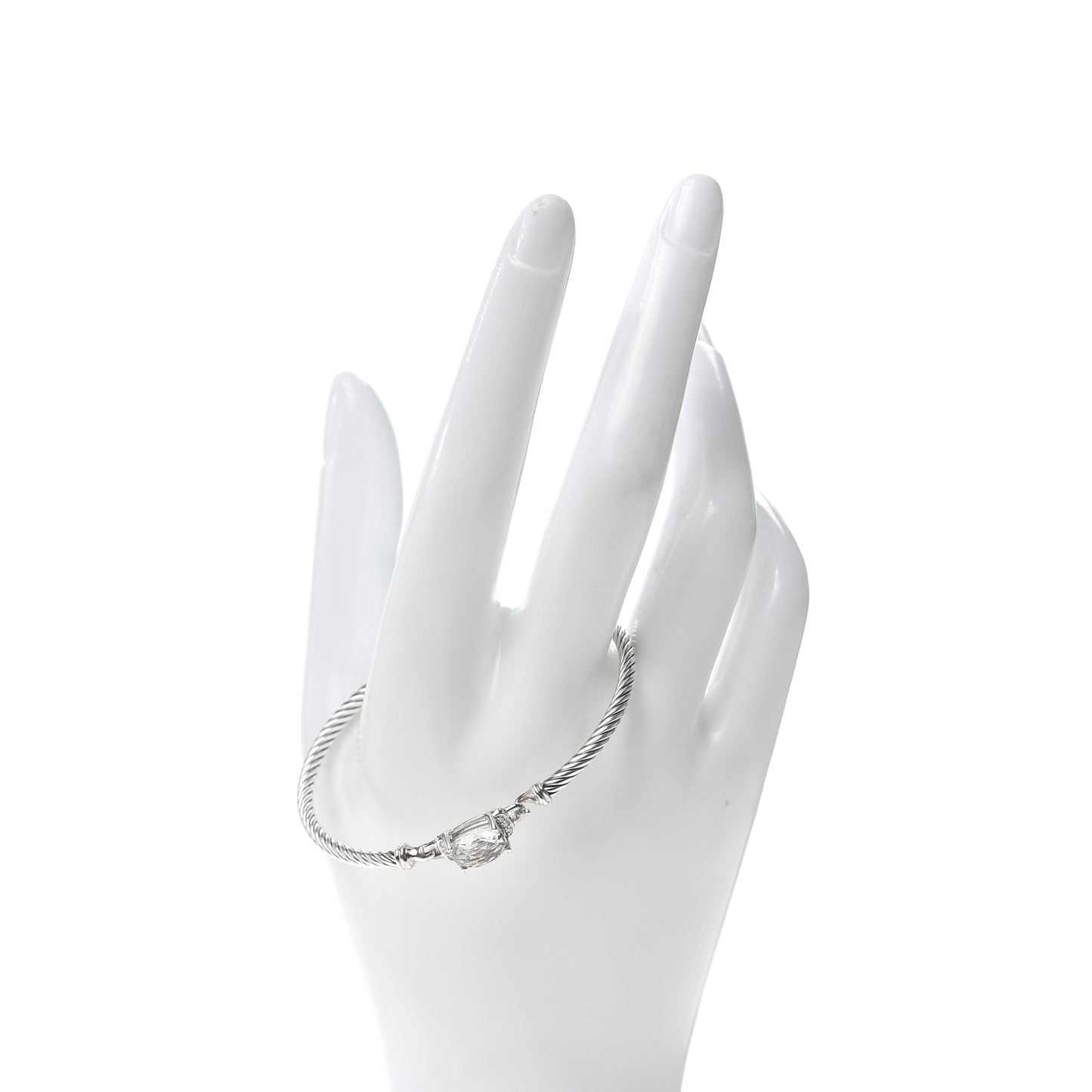 Sterling Silver Diamond Prasiolite 3mm Petite Wheaton Bracelet