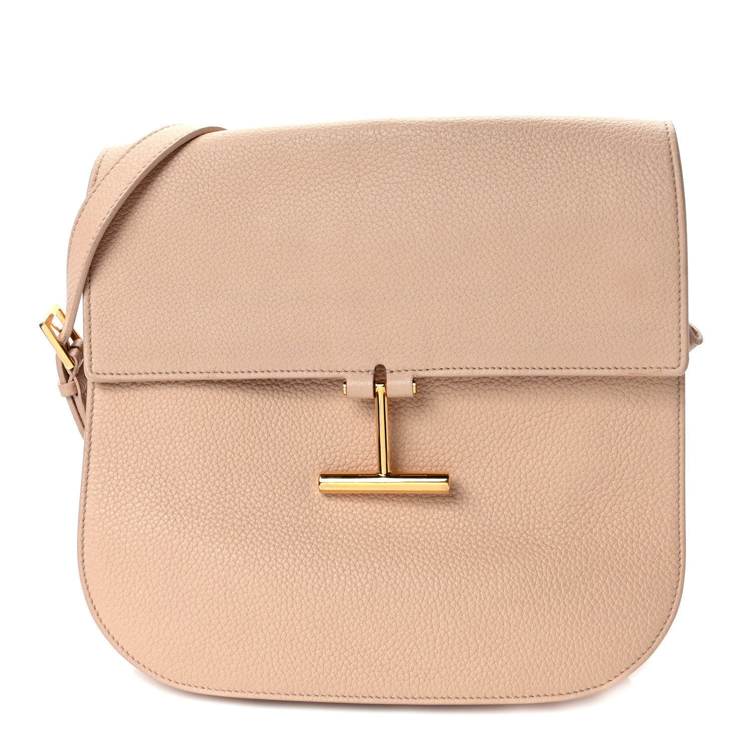 Tom Ford Grained Calfskin T Clasp Tara Crossbody Bag Nude 1 of 8