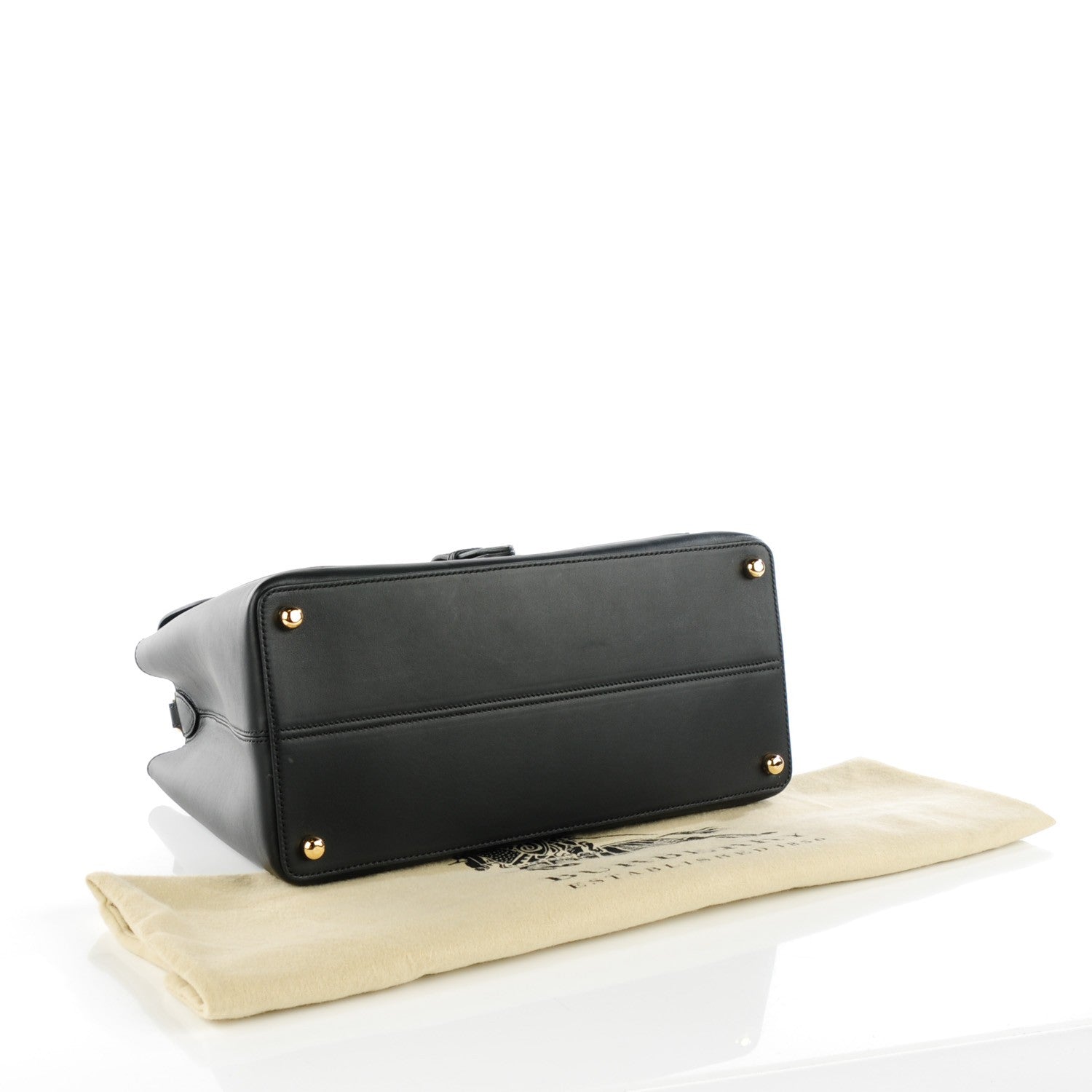 Burberry Smooth Calfskin Saddle Tote Black 4 of 7