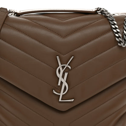 Saint Laurent Calfskin Y Quilted Monogram Medium Loulou Chain Satchel Desert Storm 10 of 12