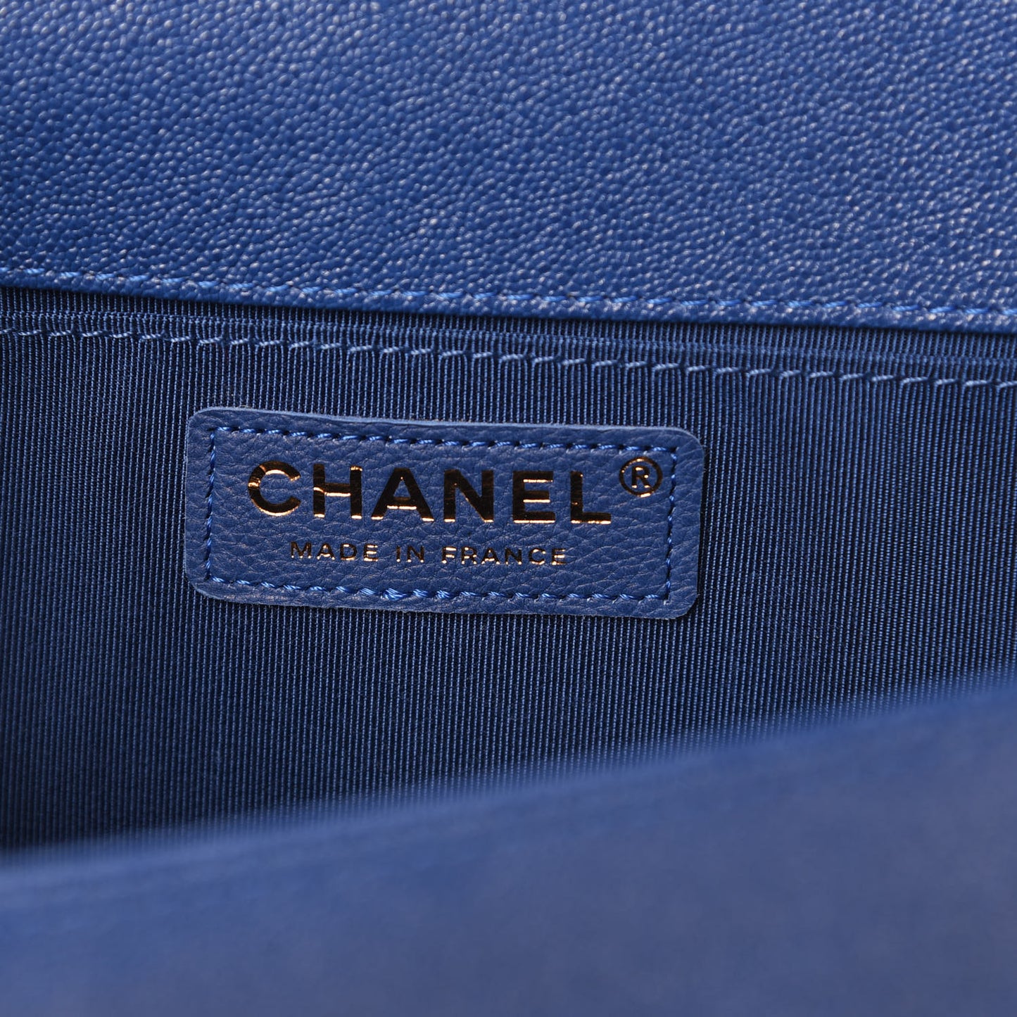 Caviar Quilted Medium Boy Flap Dark Blue
