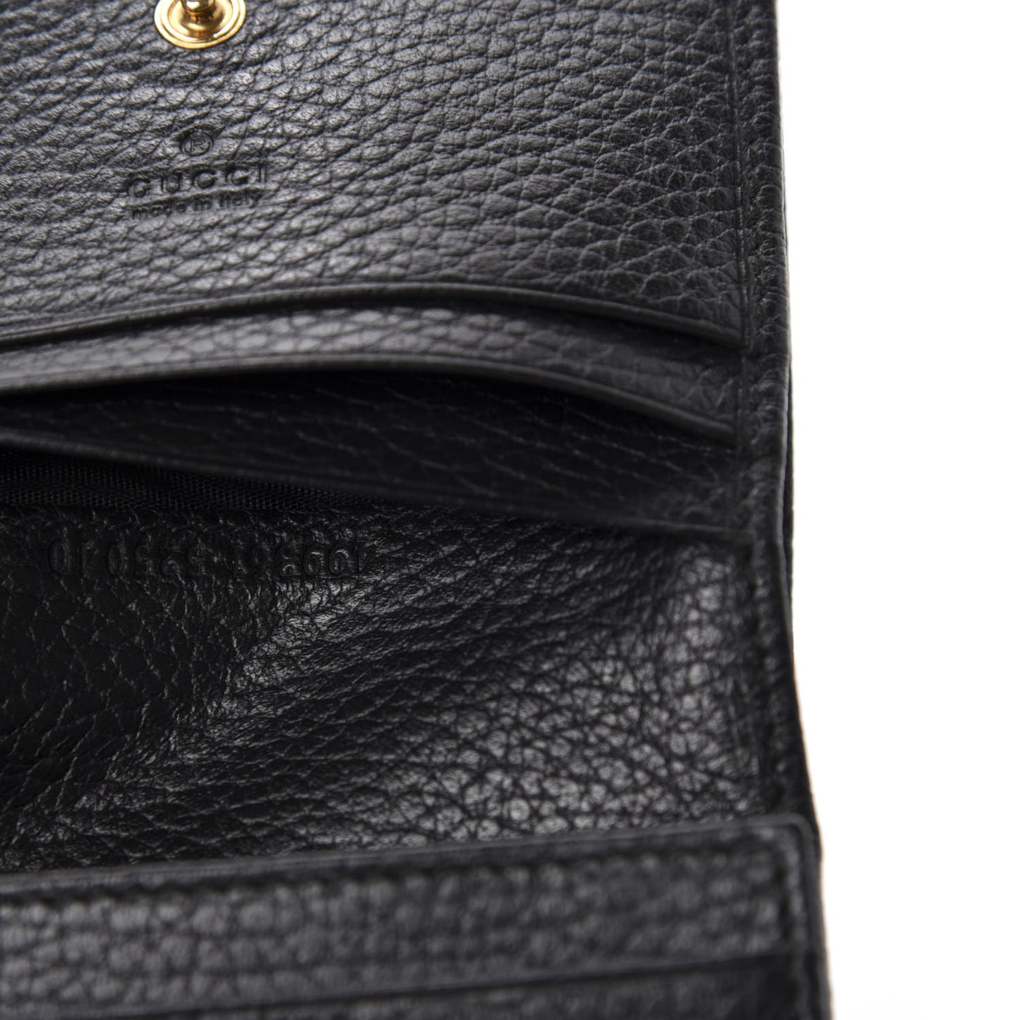 Pebbled Calfskin Butterfly Card Case Black