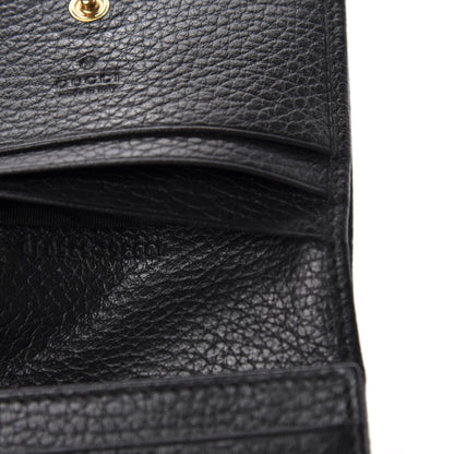 Gucci Pebbled Calfskin Butterfly Card Case Black 7 of 8