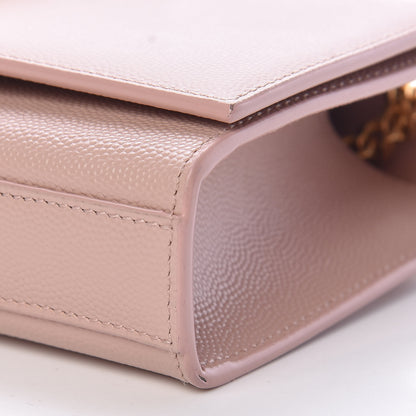 Saint Laurent Grain De Poudre Small Monogram Kate Satchel Pale Blush 9 of 14