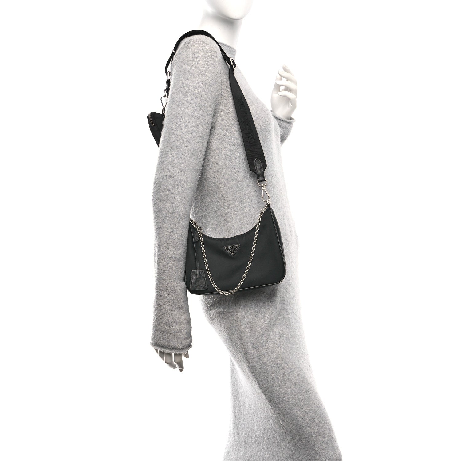 Prada Nylon Re-Edition 2005 Shoulder Bag Black 2 of 11