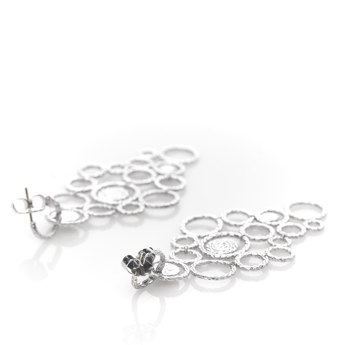 Sterling Silver Pave Diamond Chandelier Earrings