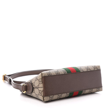 Gucci GG Supreme Monogram Textured Dollar Calfskin Web Small Ophidia Dome Shoulder Bag Beige Ebony New Acero 4 of 12