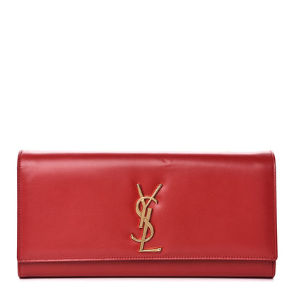 Saint Laurent Calfskin Monogram Cassandre Clutch Rouge Orient 1 of 13