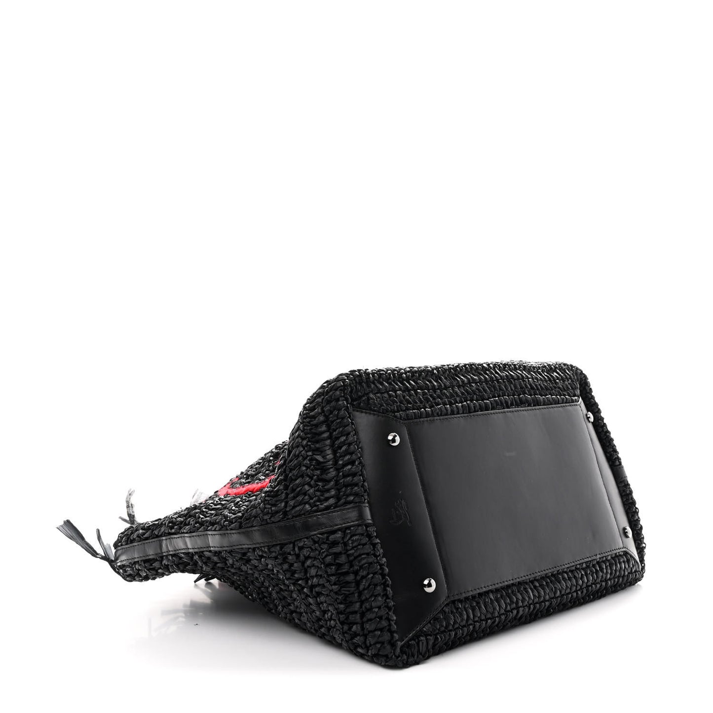 Raffia Medium Frangibus Starlight Tote Black