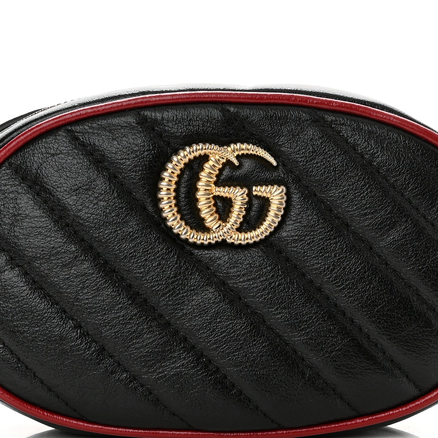 Azalea Calfskin Matelasse Diagonal Torchon GG Marmont Belt Bag 95 38 Black Romantic Cerise