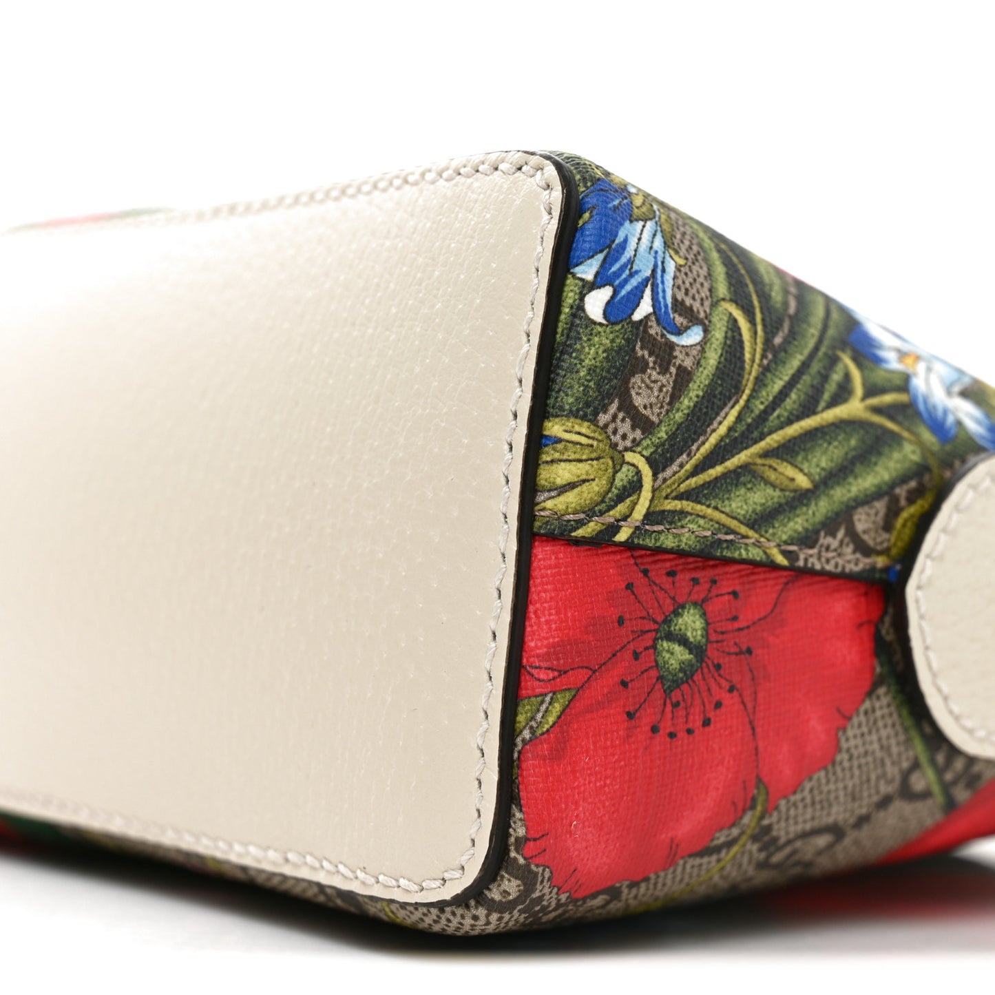 GG Supreme Monogram Flora Web GG Small Ophidia Dome Shoulder Bag White