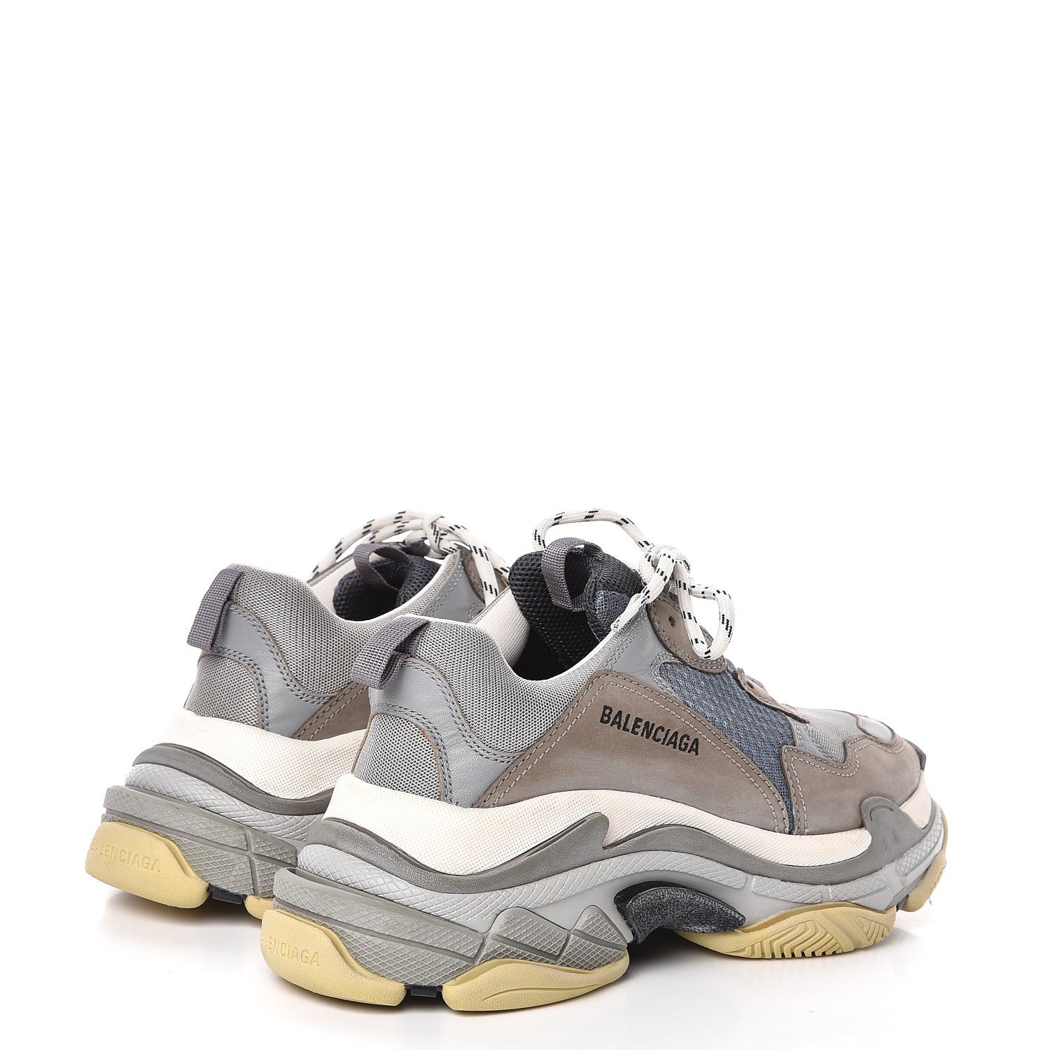 Balenciaga Fabric Mesh Mens Triple S Sneakers 41 Beige Bleu Gray 4 of 10