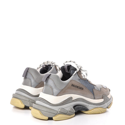 Balenciaga Fabric Mesh Mens Triple S Sneakers 41 Beige Bleu Gray 4 of 10