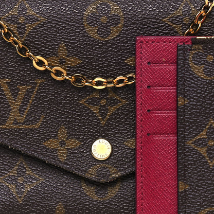 Louis Vuitton Monogram Pochette Felicie Chain Wallet Fuchsia 9 of 14