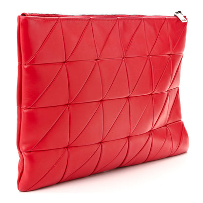 Saint Laurent Lambskin Patchwork Monogram Jamie Document Holder Red 3 of 11
