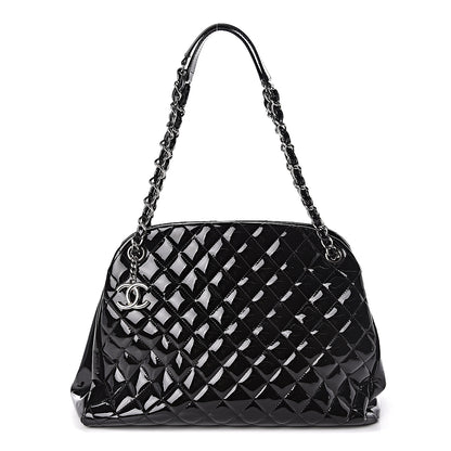 Chanel Patent Quilted Large Just Mademoiselle Bowling Bag Black 1 of 10