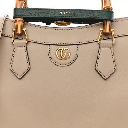 Gucci Wonka Grain Calfskin Medium Diana Tote Bag Oatmeal Vintage Green 8 of 12