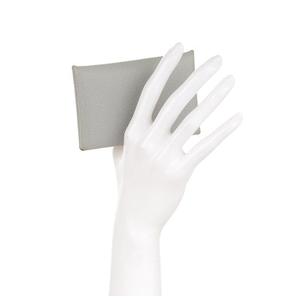 Hermes Epsom Calvi Card Case Gris Mouette 2 of 11