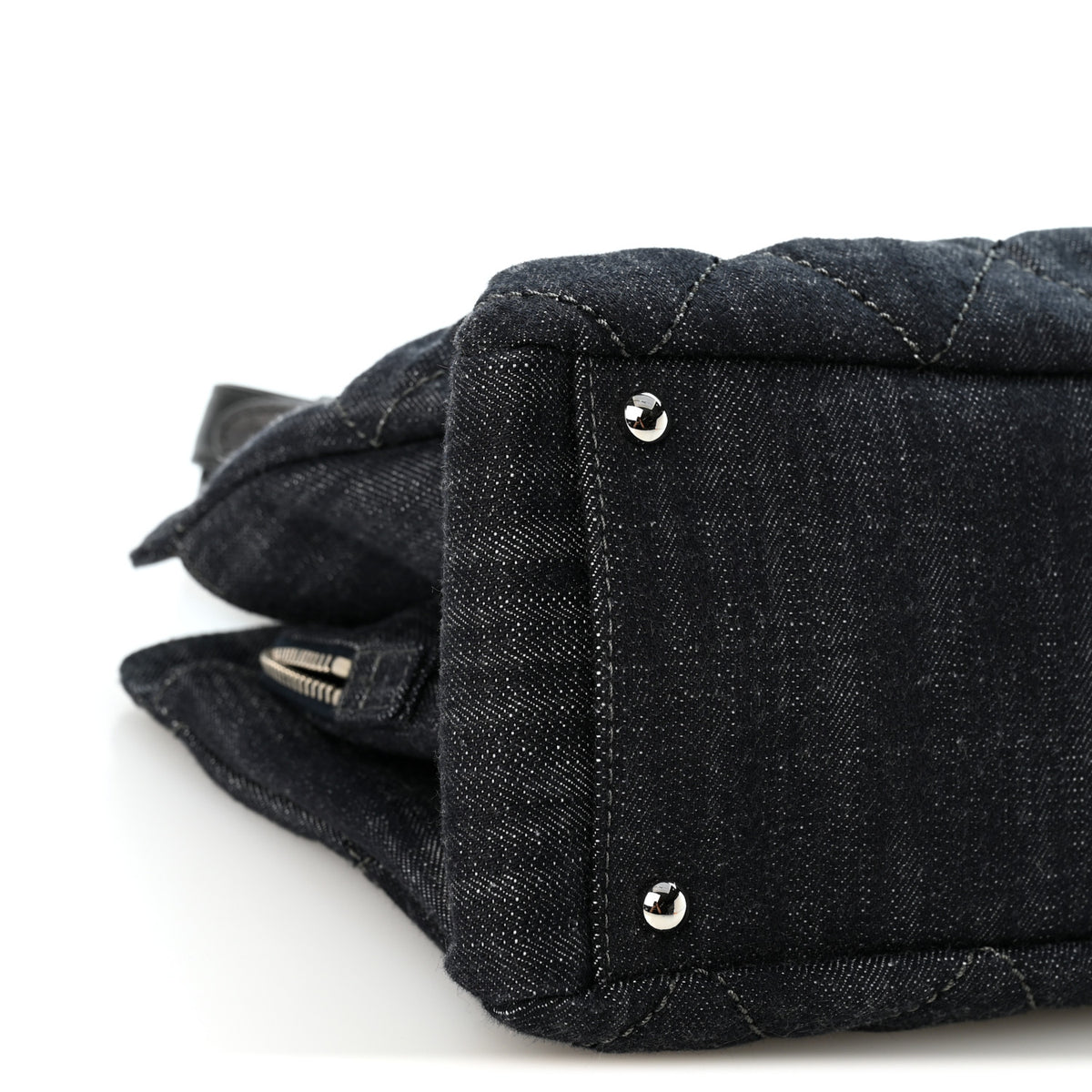 Chanel Denim Quilted Timeless Tote Dark Blue 10 of 11