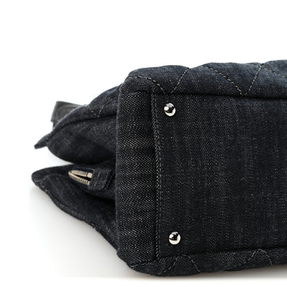 Chanel Denim Quilted Timeless Tote Dark Blue 10 of 11