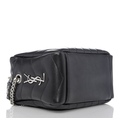 Saint Laurent Calfskin Y Quilted Monogram Small Loulou Bowling Bag Black 4 of 9