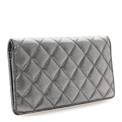 Chanel Metallic Aged Calfskin Quilted Reissue Yen Wallet Silver 3 of 8