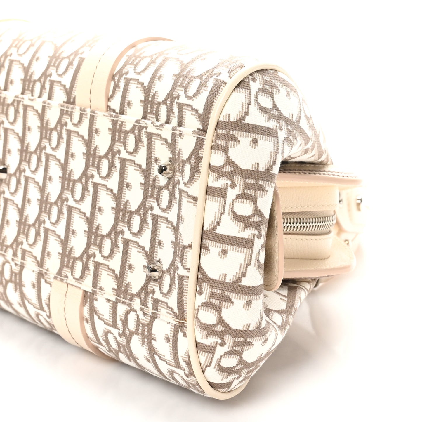 Monogram Vintage Flowers Frame Satchel Beige