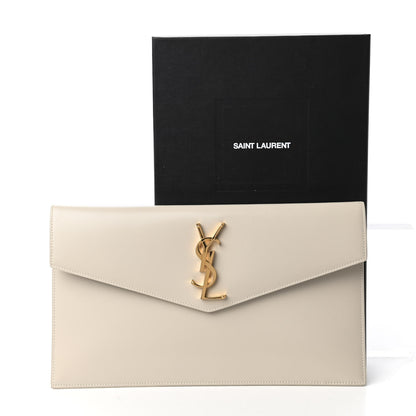 Saint Laurent Smooth Shiny Calfskin Uptown Pouch Crema Soft 11 of 11