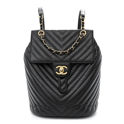 Chanel Calfskin Chevron Quilted Small Urban Spirit Backpack Black 1 of 12