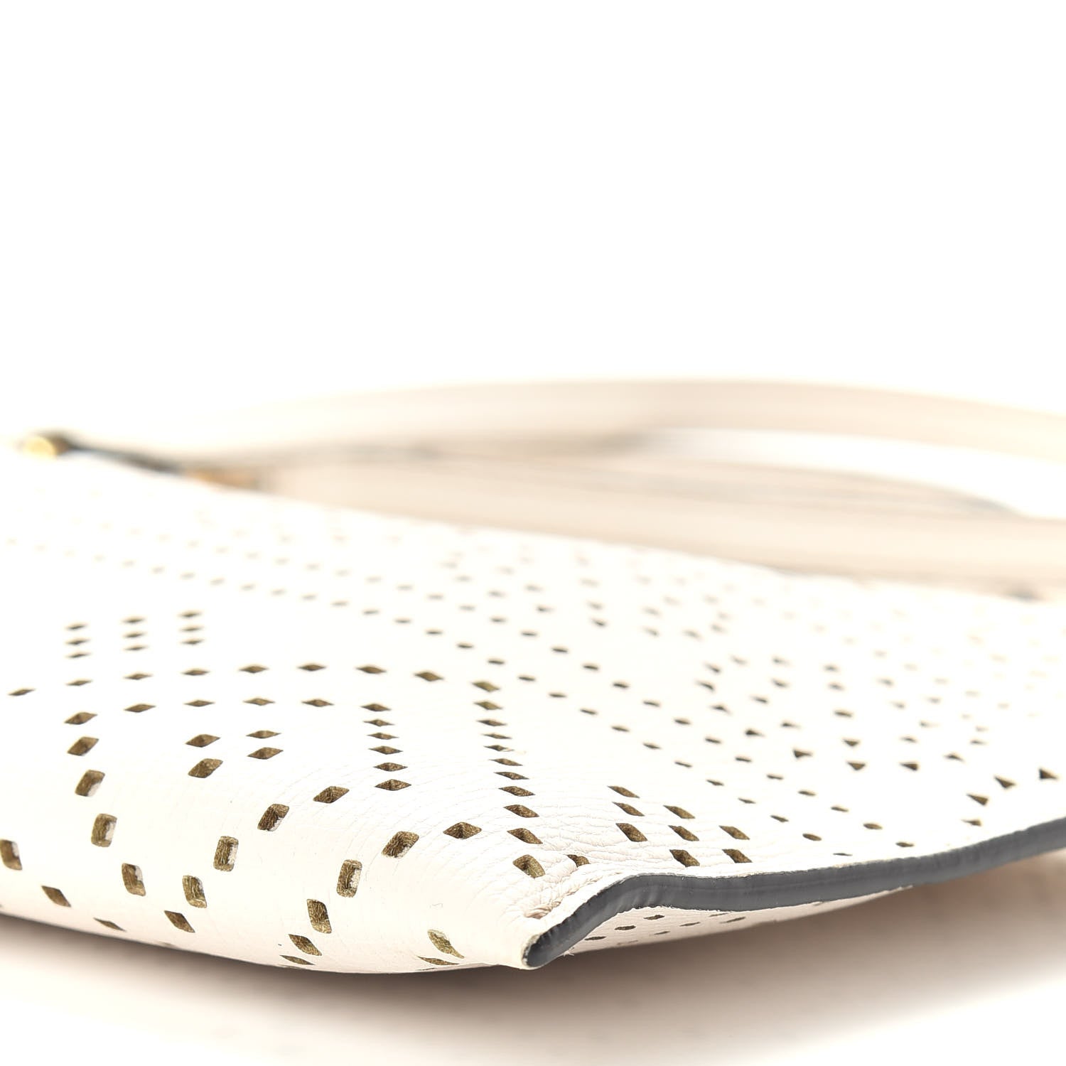 Burberry Calfskin Perforated Peyton Crossbody Clutch Bag White 9 of 9
