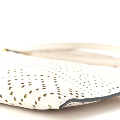 Burberry Calfskin Perforated Peyton Crossbody Clutch Bag White 9 of 9