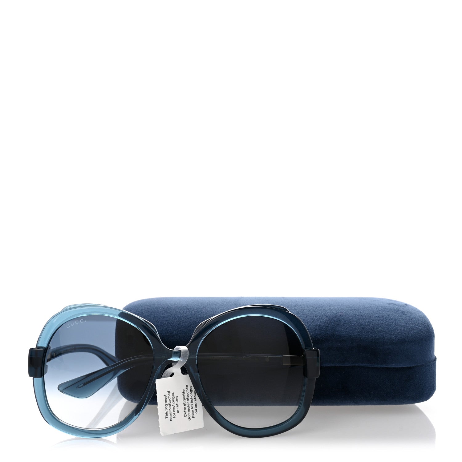 Gucci Acetate Round Sunglasses GG1432S Blue 9 of 9