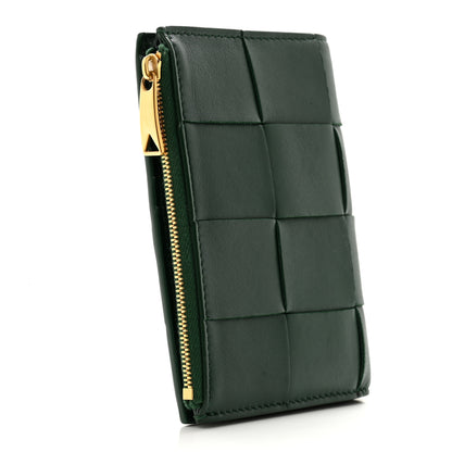 Bottega Veneta Nappa Maxi Intrecciato Bifold Zip Wallet Raintree 3 of 9